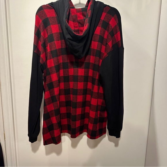 Cato Black and Red Plaid Women's Hoodie - Picture 7 of 8